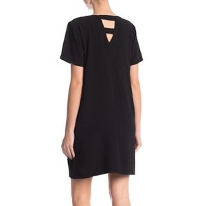 Bobeau Black Shift Dress with Back Detail